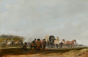 Hadseregkonvoj lesben tartása, 1631 alkotó: Pieter Jansz Post