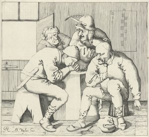 Négy férfi egy asztal körül alkotó: Pieter Jansz Quast (possibly)