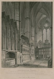 Kilátás a déli folyosóra, amely Sebert emlékművét, Westminster Abbey-t mutatja alkotó: Pieter Jansz. Quast