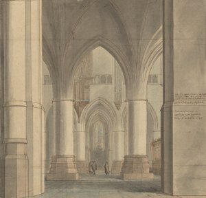 A Haarlemi Szent Bavo templom kórusa és északi előcsarnoka alkotó: Pieter Jansz. Saenredam