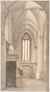 Kilátás a rheneni Szent Cunera-templom belsejére (utrechti prov.) alkotó: Pieter Jansz Saenredam