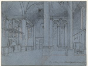 Kilátás a Nieuwe Kerk belsejére, Haarlem, az északi folyosó keleti végéről nézve Nyugatra nézve alkotó: Pieter Jansz Saenredam