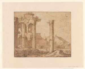 Nerva fóruma Rómában, Minerva templomából nézve alkotó: Pieter Lastman