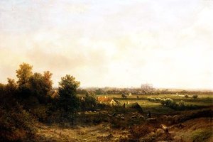 Egy pásztor és nyája Haarlem közelében alkotó: Pieter Lodewijk Francisco