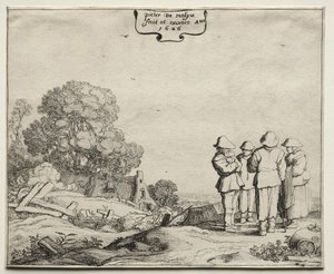 Négy paraszt beszélgető táj, 1626.