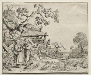 Táj két paraszt beszélgetővel, 1626.