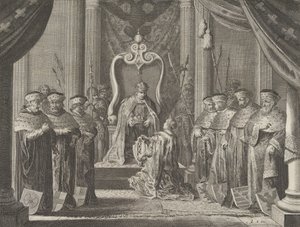8. tábla: II. Maximilian császár koronát adományoz Amszterdam címerének, Cas...-ból, 1638.