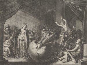 9. tábla: Allegória a franciaországi viszályról, Caspar Barlaeustól, Medicea Hospes, 1638.