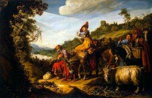 Ábrahám a Kánaán felé vezető úton, 1614. alkotó: Pieter Pietersz. Lastman