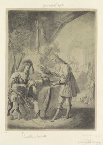 Ézsau eladja elsőszülöttségi jogát Jákobnak Recueil de quatre-vingt-cinq estampes originales (sorozat címe)