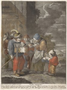 Az arc Visus rusticus (cím az objektumon) Öt érzék (sorozat címe) alkotó: Pieter Schenk (I)