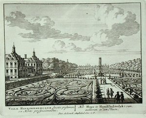 Honsholredyk kertje, Jan van Call (1656-1703) „Admirandorum Quadruplex Spectaculum” című művéből, 1715 előtt megjelent (metszet) alkotó: Pieter Schenk