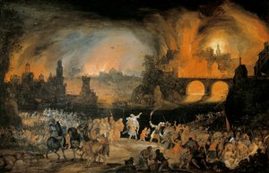 Trója városának felgyújtása. Pieter Schoubroeck (1570-1607) festménye. 1606. Kunsthistorisches Museum Vienna Austria