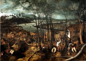 Felhős nap Pieter Bruegel az ősi festménye (vagy Pierre Bruegel vagy Pieter Bruegel vagy Brueghel