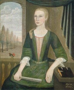 Fiatal hölgy legyezővel, 1737. alkotó: Pieter Vanderlyn