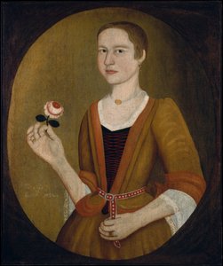 Fiatal hölgy rózsával, 1732. alkotó: Pieter Vanderlyn