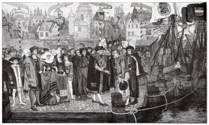 Cukorkereskedelem, Antwerpen, 1510-20 körül (metszet) alkotó: Pieter Verhaert