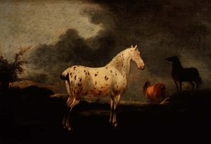 Táj foltos szürke lóval, 1670 körül (olaj, panel)