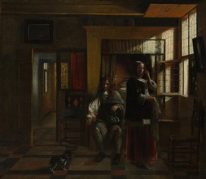 Belső egy fiatal párral, valószínűleg kb. 1662-65. alkotó: Pieter de Hooch