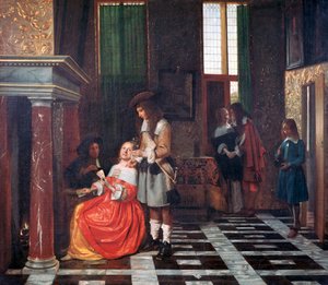 The Card Players, c1663-1665 alkotó: Pieter de Hooch