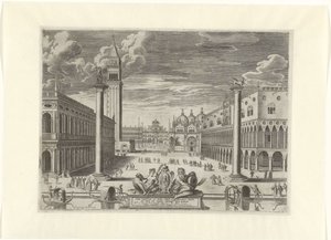 Kilátás a velencei Piazzettára, 1585 Vrbs Venetvm vt Nvlli (...) (cím a tárgyon) alkotó: Pieter de Jode (I)