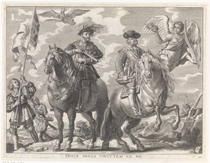 V. Károly és Ferdinánd lóháton A bíboros-csecsemő örömteli belépése Gentben, 1635 (sorozat címe)
