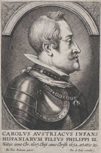 Ausztriai Károly, Spanyolország Infante portréja, profilban jobbra, kb. 1650.