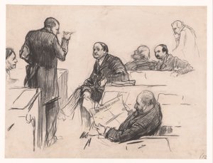 képviselők, H.C. Verniers van der Loeff, A.J.W. Farncombe Sanders, G. M. van der Linden, J. Willink és Jhr. Mr. Ruys van Beerenbroek alkotó: Pieter de Josselin