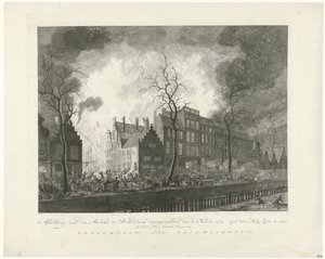 Tűz a Rotterdami Fazekas utcában, 1779 A van den Brand kép Rotterdamban történt, 11-én. 1779. március. Van den Maas Selyem kiállítva (cím a tárgyon)