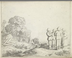 Táj három gazdával és egy farmer feleségével Tájak figurákkal (sorozat címe) A természet tükre és a rajziskola (...) (sorozat címe)