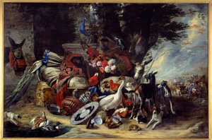 Állatok és edények is mondták Jákob távozását Pieter Boel (1622-1674) mezopotámiai festményére.