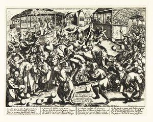 Bolondok ünnepe, középkor.1906 (litográfia) alkotó: Pieter the Elder (after) Bruegel