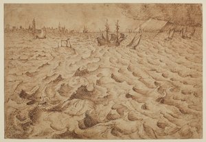 Vihar a Schelde folyón, kilátással Antwerpenre, 1562-1563 alkotó: Pieter Bruegel the Elder