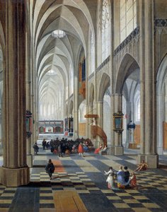 Az antwerpeni katedrális belseje, Peeter Neefs Elder (kb. 1578-1656 és 1661 között), részlet