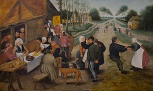 Flamand kermesse, 16. század második fele (Olaj, fa) alkotó: Pieter the Younger (studio of) Brueghel