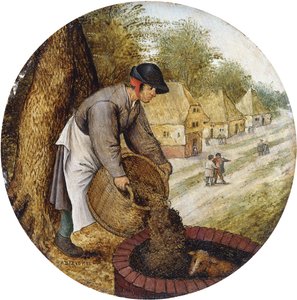 Egy közmondás: megtölteni a kutat, miután a borjú megfulladt, alkotó: Pieter Brueghel the Younger