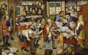 Le Payment de la dime - A tizedfizetés (falusi ügyvédként ismert) - Fiatalabb Pieter Brueghel festménye (Le jeune ou Brueghel d