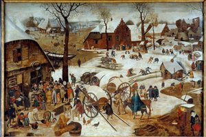 A fillér kifizetése vagy denombrement egy Betlehemi festmény Pieter the Jeune dit Brueghel d