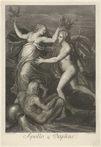 Apollo és Daphne (cím a tárgyon) Mitológiai szerelmi történetek (sorozat címe) alkotó: Pieter van Gunst