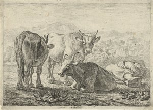 Német: Drei Rinder und ein schlafender Hirte
Francia: Les boeufs
Három marha és egy alvó pásztor