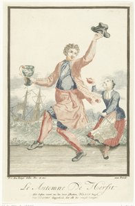 Táncoló férfi egy rummerrel a kezében Le Automne / Autumn (cím az objektumon) A négy évszak (sorozat címe) alkotó: Pieter van den Berge