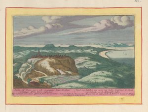 Vejer de la Frontera kilátása Vegel, egy Citadella, nem messze Cadixtől, a Gibraltári-szorosra és az afrikai partokra nézett (cím a tárgyon) Theatrum Hispaniae (...) (sorozat címe)