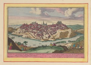 Kilátás Toledo városára Toledo, a Tajonál, Kasztíliában; tisztelje a gótok és mórok udvarát, akik ezt a várost számos főépülettel díszítették (cím a tárgyon) Theatrum Hispaniae (...) (sorozat címe) alkotó: Pieter van den Berge