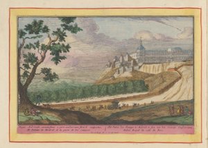 Kilátás a madridi királyi palotára A madridi királyi palota a Guadarrama folyó felől nézve (cím a tárgyon) Theatrum Hispaniae (...) (sorozat címe) alkotó: Pieter van den Berge