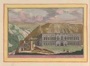 Kilátás az V. Károly palotára, Granadában Az afrikai kastély, Alhambre, Granade; a spanyol királyok újították fel; van vooren (cím a tárgyon) Theatrum Hispaniae (...) (sorozat címe) alkotó: Pieter van den Berge