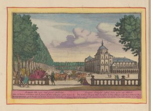 Aranjuez királyi palotája Aranguez, Koninklyk Lusthof, hét mérföldre Madridtól (cím a tárgyon) Theatrum Hispaniae (...) (sorozat címe)