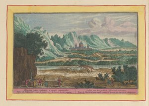 Escorial táj Az egész Escurial Gesigtja, messziről (cím a tárgyon) Theatrum Hispaniae (...) (sorozat címe)