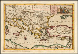 Pieter van der Aa 1700-as térképe a Földközi-tenger keleti részéből. alkotó: Pieter Van der Aa
