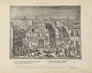 Mannen van Sodom met blindheid slagen (cím a tárgyon) A szent jelképek és mindkét testamentum főbb története (Oude Testament) (sorozat címe) Könyvek képei és figurái (sorozat címe) alkotó: Pieter van der Borcht (I)
