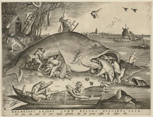 Nagy hal eszik kis halat alkotó: Pieter van der Heyden